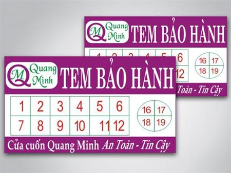 In tem bảo hành công ty Quang Minh
